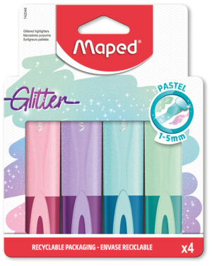 Pastel Glitter Highlighters (4 Pack)