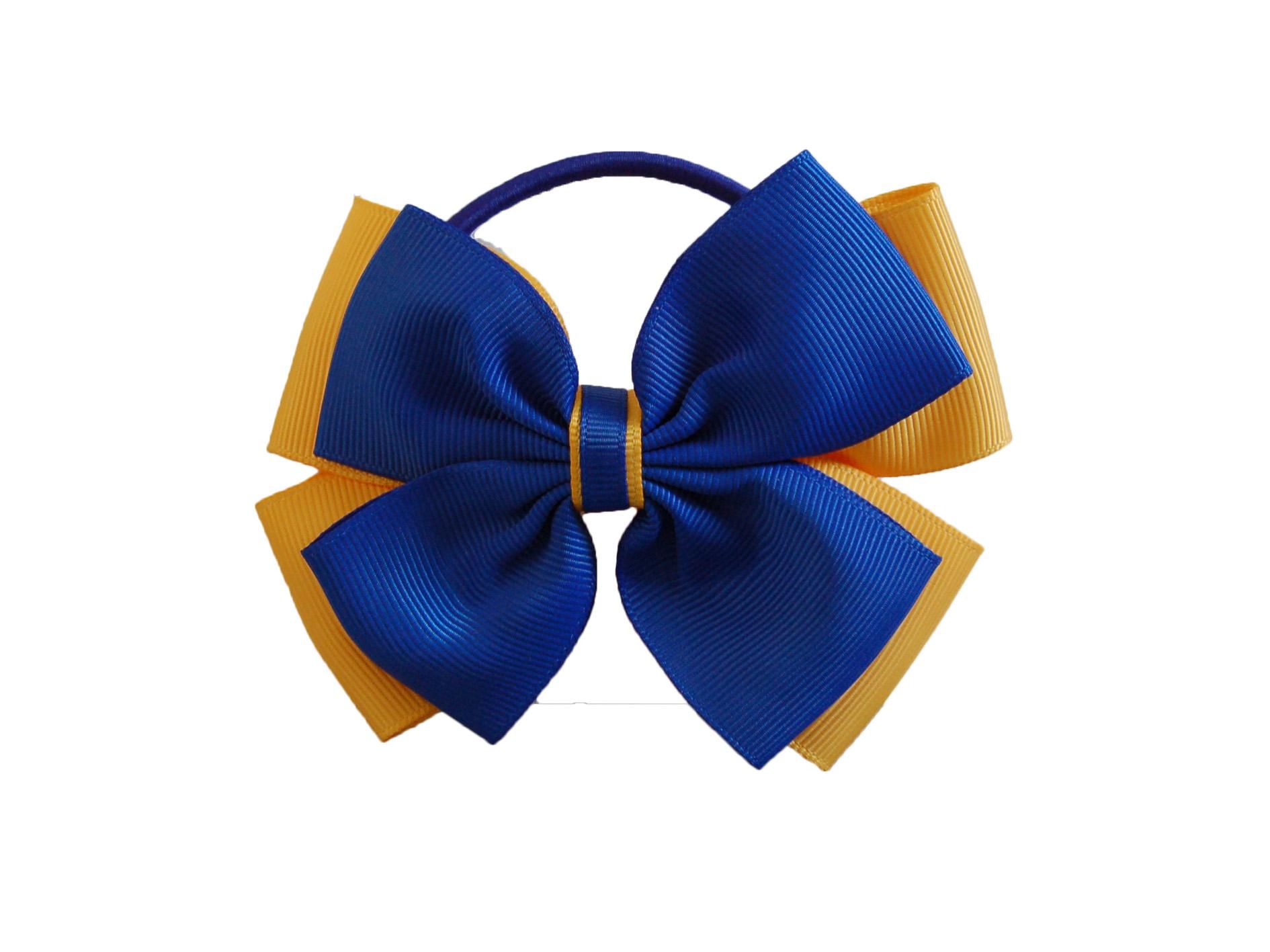 Yellow and Blue Hair Bow Set - wide 9