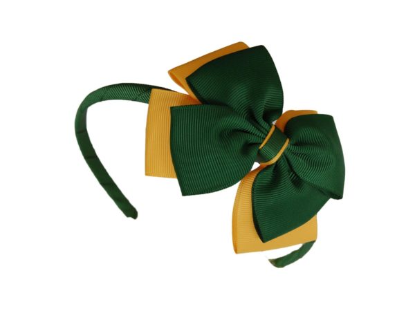 Green/Yellow Hair Bow - Image 3