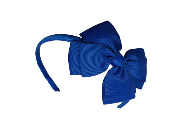 7. Royal Blue and Gold Hair Bow Headband - wide 5
