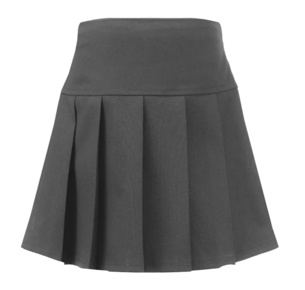 Junior Grey Pleated Skirt